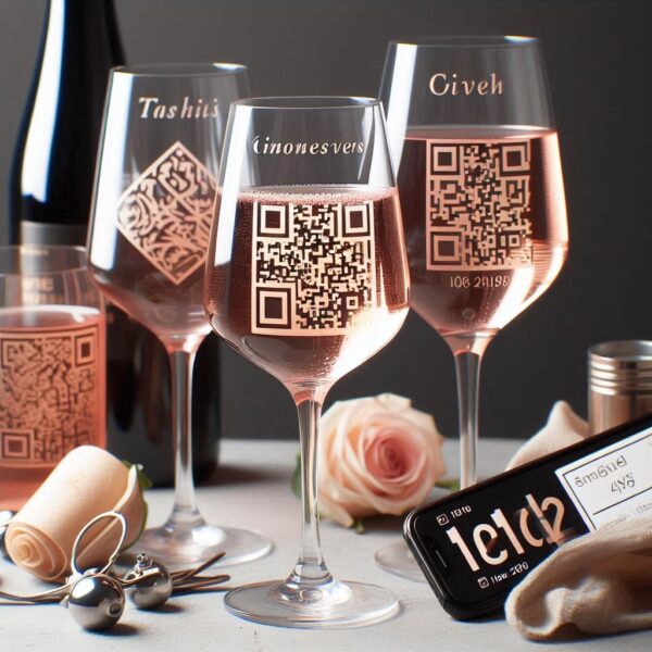 Personalized Deep Engraved Wine Glass with QR Code Engraving