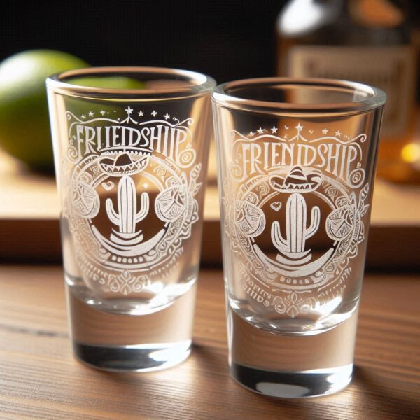 Personalized Deep Engraved Friendship Tequila Shot Glasses - The Perfect Gift for Every Event deep engraving name, logo, monogram, photo, love symbol all type deep engraving