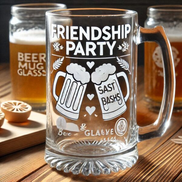 Personalized Deep Engraved Friendship beer mug Glasses - The Perfect Gift for Every Event deep engraving name, logo, monogram, photo, love symbol all type deep engraving Champagne