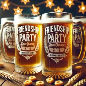 Personalized Deep Engraved Friendship beer mug Glasses - The Perfect Gift for Every Event deep engraving name, logo, monogram, photo, love symbol all type deep engraving Champagne