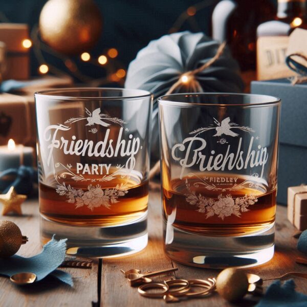 Personalized Deep Engraved Friendship whiskey Glasses - The Perfect Gift for Every Event deep engraving name, logo, monogram, photo, love symbol all type deep engraving