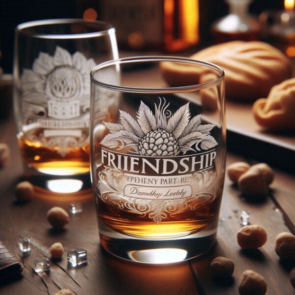 Personalized Deep Engraved Friendship whiskey Glasses - The Perfect Gift for Every Event deep engraving name, logo, monogram, photo, love symbol all type deep engraving