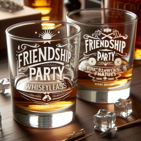 Personalized Deep Engraved Friendship whiskey Glasses - The Perfect Gift for Every Event deep engraving name, logo, monogram, photo, love symbol all type deep engraving