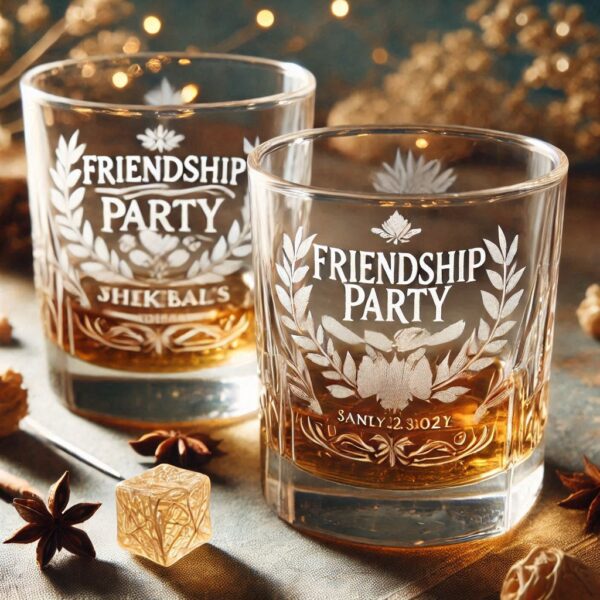 Personalized Deep Engraved Friendship whiskey Glasses - The Perfect Gift for Every Event deep engraving name, logo, monogram, photo, love symbol all type deep engraving