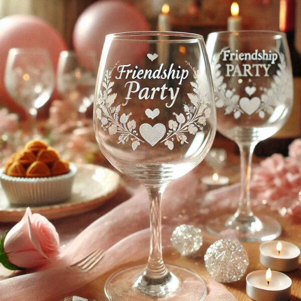 Personalized Deep Engraved Friendship wine Glasses - The Perfect Gift for Every Event wine glass deep engraving name, logo, monogram, photo, love symbol all type deep engraving