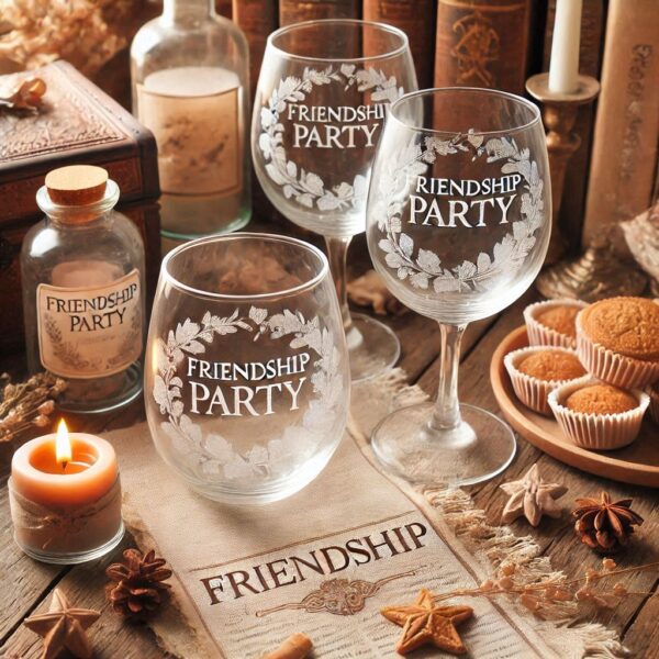 Personalized Deep Engraved Friendship wine Glasses - The Perfect Gift for Every Event wine glass deep engraving name, logo, monogram, photo, love symbol all type deep engraving