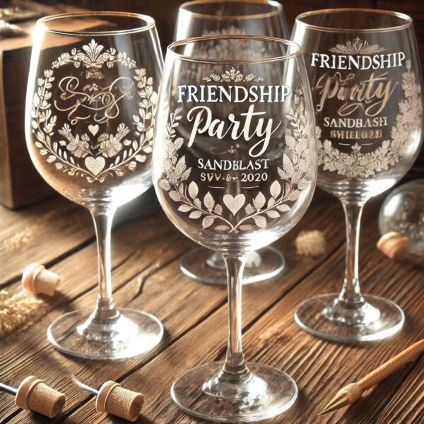 Personalized Deep Engraved Friendship wine Glasses - The Perfect Gift for Every Event wine glass deep engraving name, logo, monogram, photo, love symbol all type deep engraving