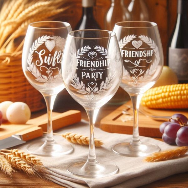 Personalized Deep Engraved Friendship wine Glasses - The Perfect Gift for Every Event wine glass deep engraving name, logo, monogram, photo, love symbol all type deep engraving