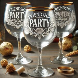 Personalized Deep Engraved Friendship wine Glasses - The Perfect Gift for Every Event wine glass deep engraving name, logo, monogram, photo, love symbol all type deep engraving