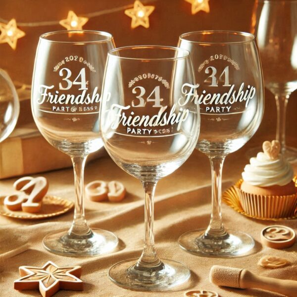 Personalized Deep Engraved Friendship wine Glasses - The Perfect Gift for Every Event wine glass deep engraving name, logo, monogram, photo, love symbol all type deep engraving