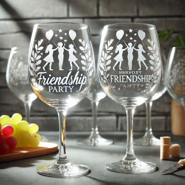 Personalized Deep Engraved Friendship wine Glasses - The Perfect Gift for Every Event wine glass deep engraving name, logo, monogram, photo, love symbol all type deep engraving