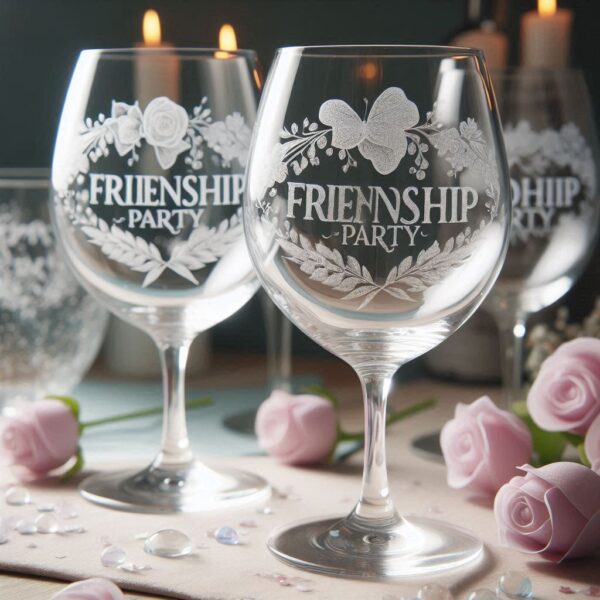 Personalized Deep Engraved Friendship wine Glasses - The Perfect Gift for Every Event wine glass deep engraving name, logo, monogram, photo, love symbol all type deep engraving