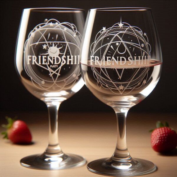 Personalized Deep Engraved Friendship wine Glasses - The Perfect Gift for Every Event wine glass deep engraving name, logo, monogram, photo, love symbol all type deep engraving