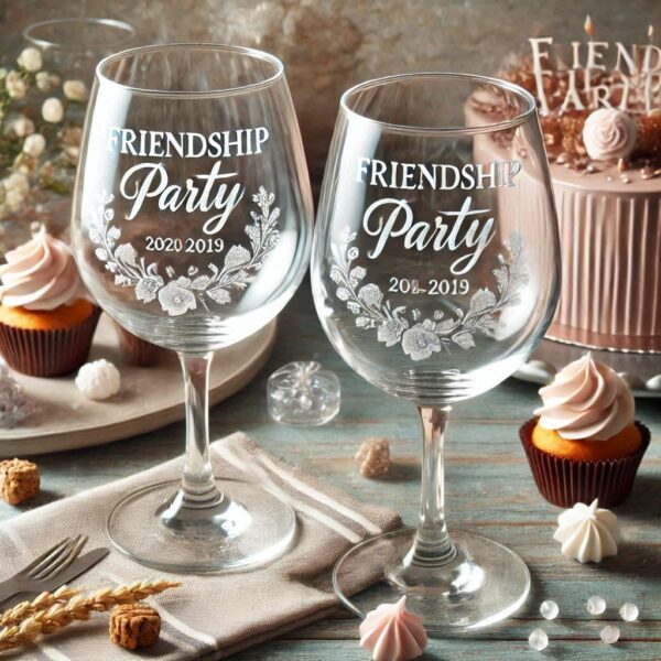 Personalized Deep Engraved Friendship wine Glasses - The Perfect Gift for Every Event wine glass deep engraving name, logo, monogram, photo, love symbol all type deep engraving