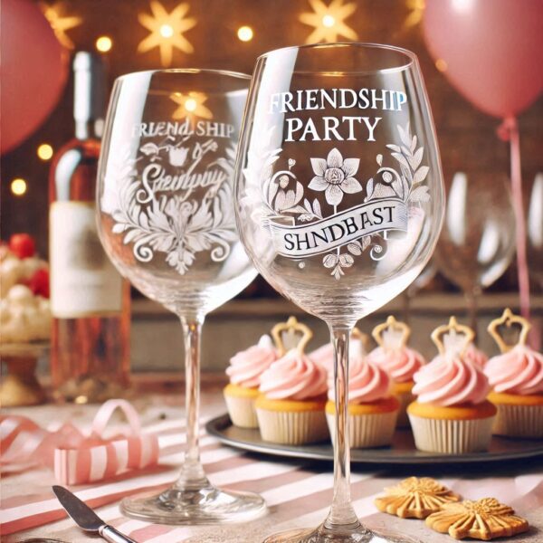 Personalized Deep Engraved Friendship wine Glasses - The Perfect Gift for Every Event wine glass deep engraving name, logo, monogram, photo, love symbol all type deep engraving