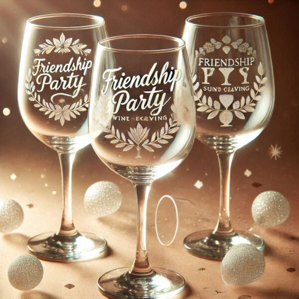 Personalized Deep Engraved Friendship wine Glasses - The Perfect Gift for Every Event wine glass deep engraving name, logo, monogram, photo, love symbol all type deep engraving