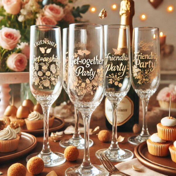 Deep Engraved Get-Together Party Champagne Glasses - Perfect for Every Celebration Personalized deep engraving your Champagne glass deep engraving your name, logo, photo, monogram perfect gift Champagne