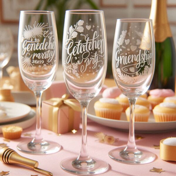 Deep Engraved Get-Together Party Champagne Glasses - Perfect for Every Celebration Personalized deep engraving your Champagne glass deep engraving your name, logo, photo, monogram perfect gift Champagne