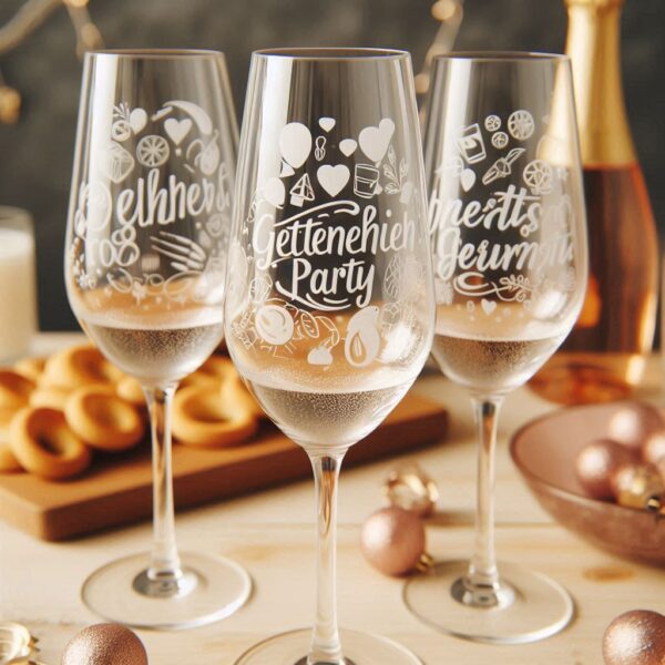 Deep Engraved Get-Together Party Champagne Glasses - Perfect for Every Celebration Personalized deep engraving your Champagne glass deep engraving your name, logo, photo, monogram perfect gift Champagne