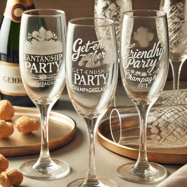 Deep Engraved Get-Together Party Champagne Glasses - Perfect for Every Celebration Personalized deep engraving your Champagne glass deep engraving your name, logo, photo, monogram perfect gift Champagne