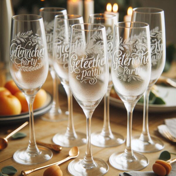 Deep Engraved Get-Together Party Champagne Glasses - Perfect for Every Celebration Personalized deep engraving your Champagne glass deep engraving your name, logo, photo, monogram perfect gift Champagne