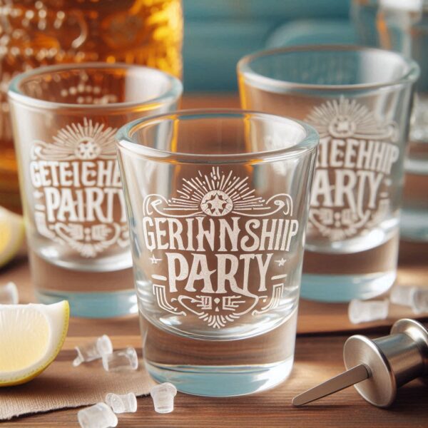 Get-Together Party Tequila shot Glasses with sandblast engraving on Friendship Party Tequila Shot clear Glasses bar ware Glass