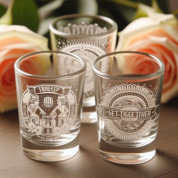 Get-Together Party Tequila shot Glasses with sandblast engraving on Friendship Party Tequila Shot clear Glasses bar ware Glass