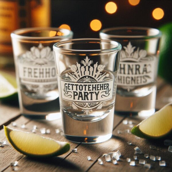 Get-Together Party Tequila shot Glasses with sandblast engraving on Friendship Party Tequila Shot clear Glasses bar ware Glass