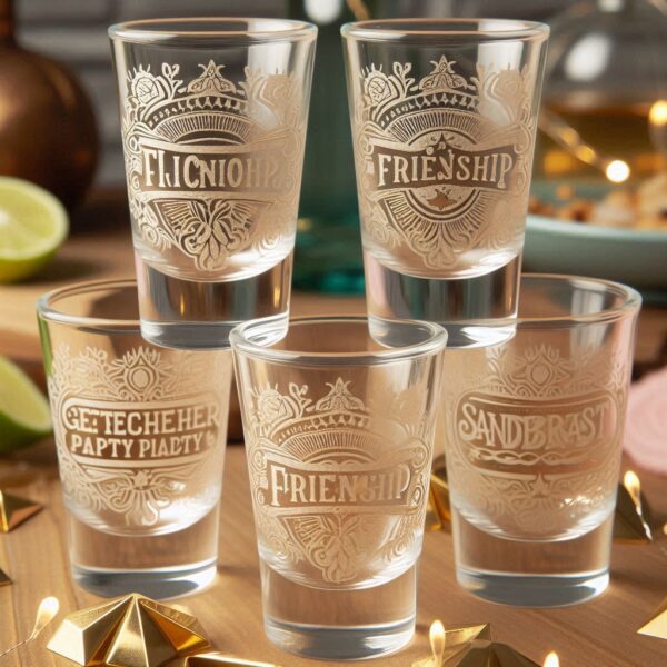 Get-Together Party Tequila shot Glasses with sandblast engraving on Friendship Party Tequila Shot clear Glasses bar ware Glass