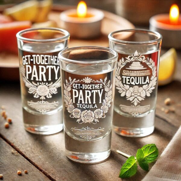 Get-Together Party Tequila shot Glasses with sandblast engraving on Friendship Party Tequila Shot clear Glasses bar ware Glass