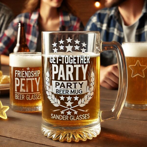 Deep Engraved Get-Together Party beer mug Glasses - Perfect for Every Celebration Personalized deep engraving your beer mug glass deep engraving your name, logo, photo, monogram perfect gift