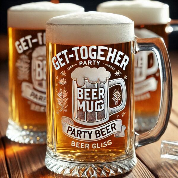 Deep Engraved Get-Together Party beer mug Glasses - Perfect for Every Celebration Personalized deep engraving your beer mug glass deep engraving your name, logo, photo, monogram perfect gift