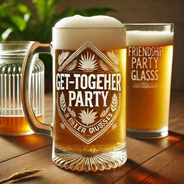 Deep Engraved Get-Together Party beer mug Glasses - Perfect for Every Celebration Personalized deep engraving your beer mug glass deep engraving your name, logo, photo, monogram perfect gift