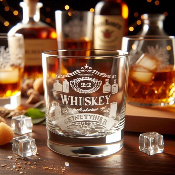 Deep Engraved Get-Together Party whiskey Glasses - Perfect for Every Celebration Personalized deep engraving your whiskey glass deep engraving your name, logo, photo, monogram perfect gift