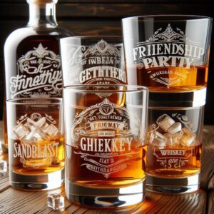 Deep Engraved Get-Together Party whiskey Glasses - Perfect for Every Celebration Personalized deep engraving your whiskey glass deep engraving your name, logo, photo, monogram perfect gift