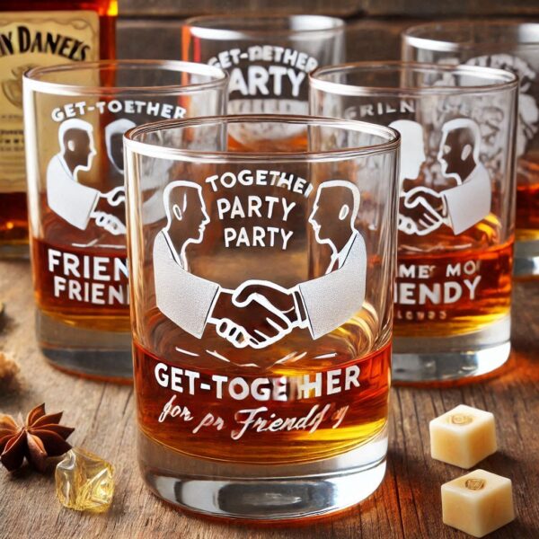 Deep Engraved Get-Together Party whiskey Glasses - Perfect for Every Celebration Personalized deep engraving your whiskey glass deep engraving your name, logo, photo, monogram perfect gift