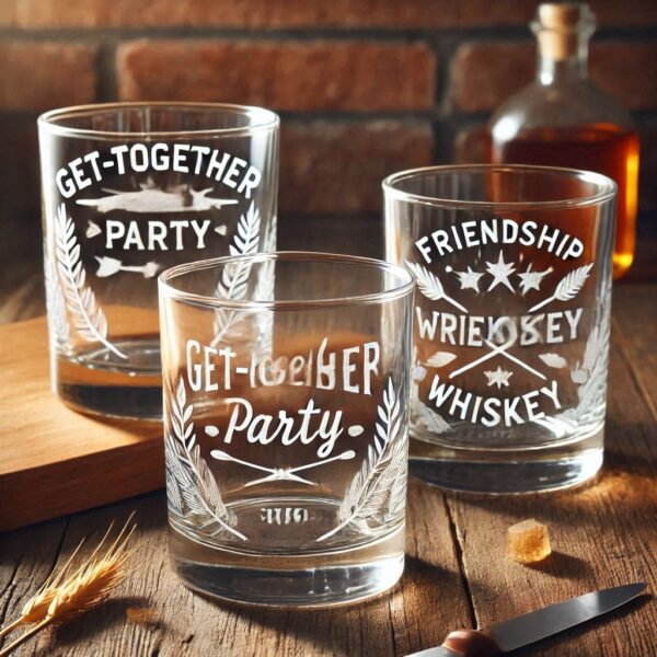 Deep Engraved Get-Together Party whiskey Glasses - Perfect for Every Celebration Personalized deep engraving your whiskey glass deep engraving your name, logo, photo, monogram perfect gift