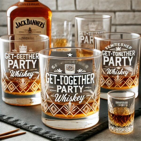 Deep Engraved Get-Together Party whiskey Glasses - Perfect for Every Celebration Personalized deep engraving your whiskey glass deep engraving your name, logo, photo, monogram perfect gift