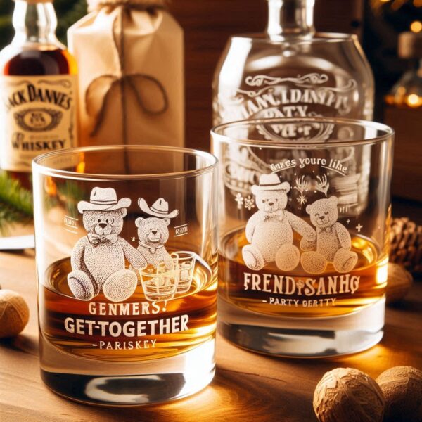 Deep Engraved Get-Together Party whiskey Glasses - Perfect for Every Celebration Personalized deep engraving your whiskey glass deep engraving your name, logo, photo, monogram perfect gift