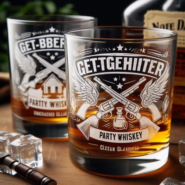 Deep Engraved Get-Together Party whiskey Glasses - Perfect for Every Celebration Personalized deep engraving your whiskey glass deep engraving your name, logo, photo, monogram perfect gift