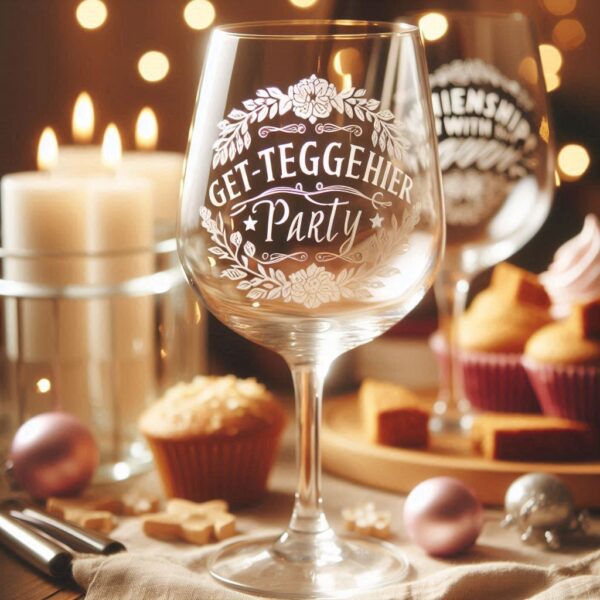 Deep Engraved Get-Together Party wine Glasses - Perfect for Every Celebration Personalized deep engraving your wine glass deep engraving your name, logo, photo, monogram perfect gift