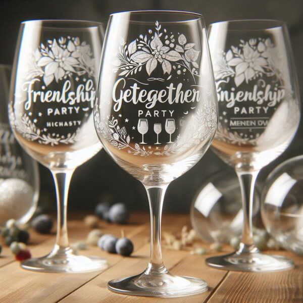 Deep Engraved Get-Together Party wine Glasses - Perfect for Every Celebration Personalized deep engraving your wine glass deep engraving your name, logo, photo, monogram perfect gift