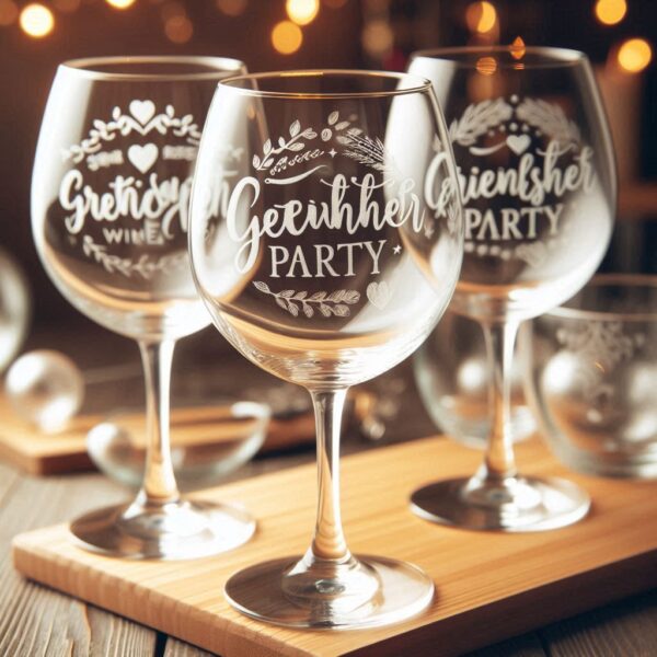 Deep Engraved Get-Together Party wine Glasses - Perfect for Every Celebration Personalized deep engraving your wine glass deep engraving your name, logo, photo, monogram perfect gift