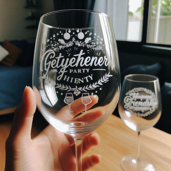 Deep Engraved Get-Together Party wine Glasses - Perfect for Every Celebration Personalized deep engraving your wine glass deep engraving your name, logo, photo, monogram perfect gift