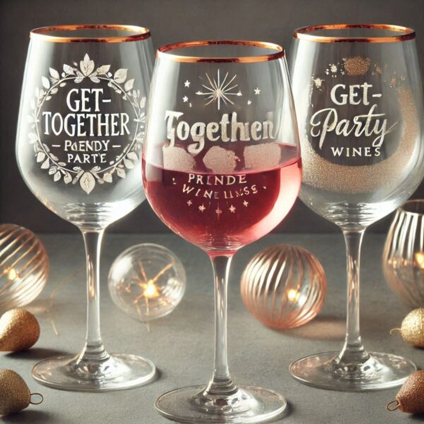 Deep Engraved Get-Together Party wine Glasses - Perfect for Every Celebration Personalized deep engraving your wine glass deep engraving your name, logo, photo, monogram perfect gift