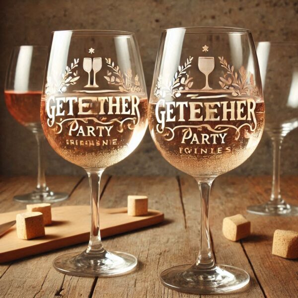 Deep Engraved Get-Together Party wine Glasses - Perfect for Every Celebration Personalized deep engraving your wine glass deep engraving your name, logo, photo, monogram perfect gift