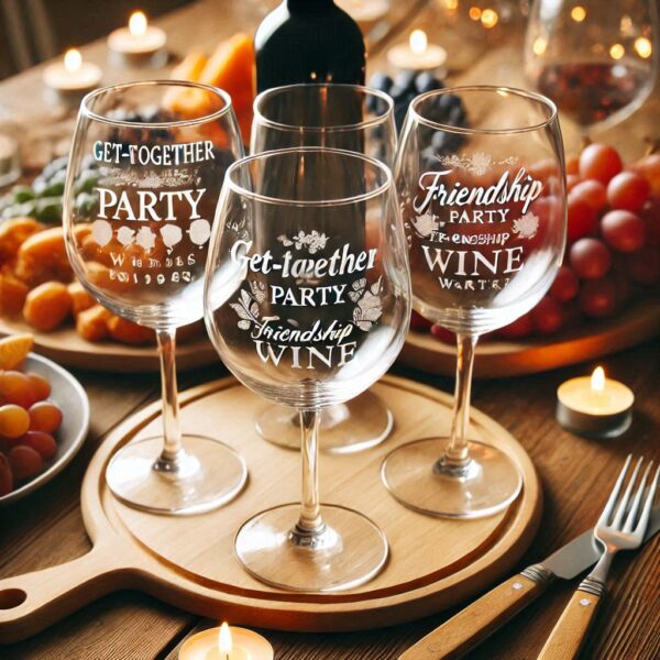 Deep Engraved Get-Together Party wine Glasses - Perfect for Every Celebration Personalized deep engraving your wine glass deep engraving your name, logo, photo, monogram perfect gift