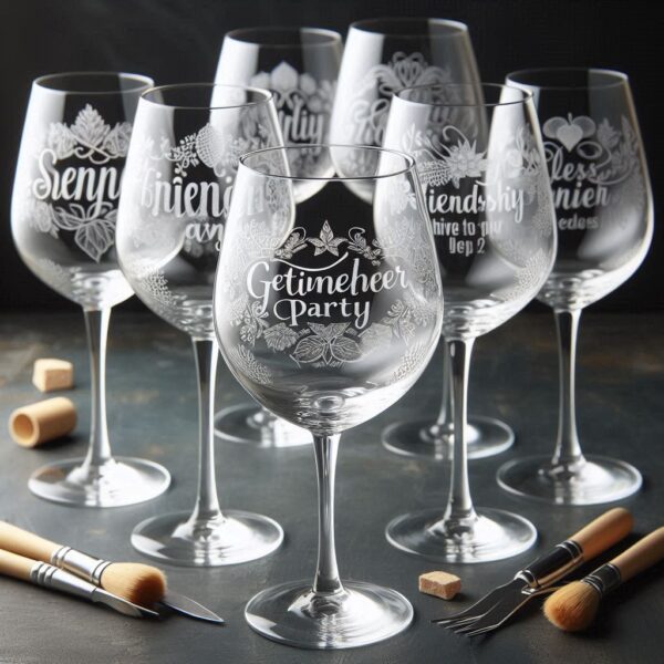 Deep Engraved Get-Together Party wine Glasses - Perfect for Every Celebration Personalized deep engraving your wine glass deep engraving your name, logo, photo, monogram perfect gift