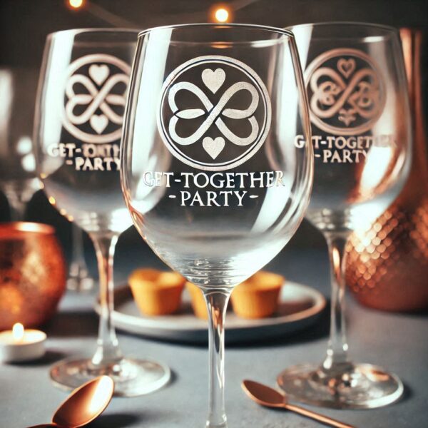 Deep Engraved Get-Together Party wine Glasses - Perfect for Every Celebration Personalized deep engraving your wine glass deep engraving your name, logo, photo, monogram perfect gift