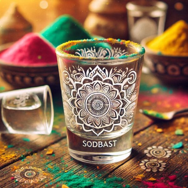 Personalized Deep Engraved Holi Festival Party Tequila Shot Glasses - Custom Gift for Holi Festival Party